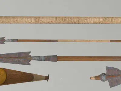 Spear Medieval Game-Ready  Low-poly 3D model