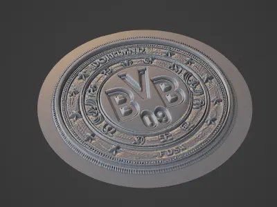 Borussia dortmund Football Medallion 3D print model buy
