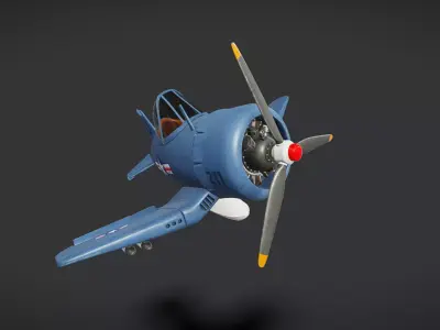 Plane Egg F4U Corsair  Low-poly 3D model