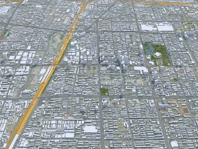 Shijiazhuang Hebei China 70km AI Low-poly 3D model