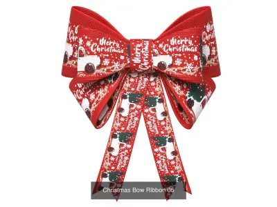Christmas Bow Ribbon Collection 3D Model Pack