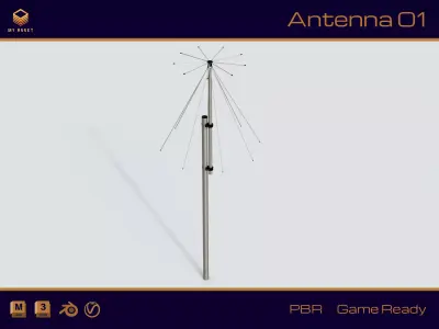 Antenna 01 Low-poly 3D model