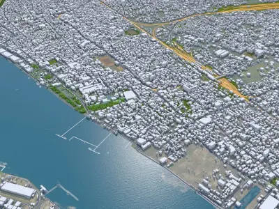 Kochi Kerala India 40km AI Low-poly 3D model