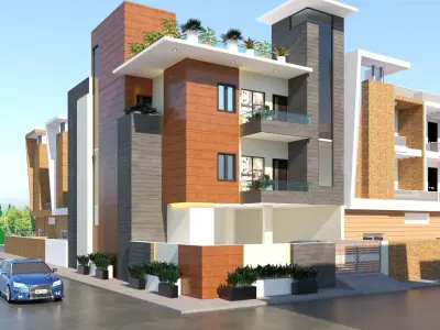 Modern House Exterior 3d Model Free low-poly 3D model