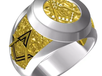 Antique Alfa G Diamond Wedding Ring 3D print model