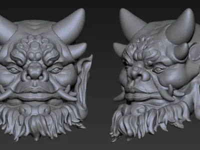 Oni Yokai Head1 3D print model