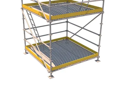andamio scaffolding tower with three levels 3D model