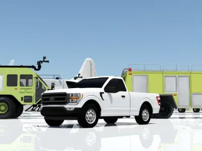 half ton Pickup truck regular cab low poly static Low-poly 3D model