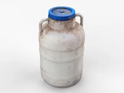 Plastic Drum Blue Cap Scan Low-poly 3D model