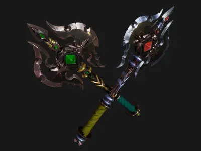 Barbarian Labrys Low-poly 3D model