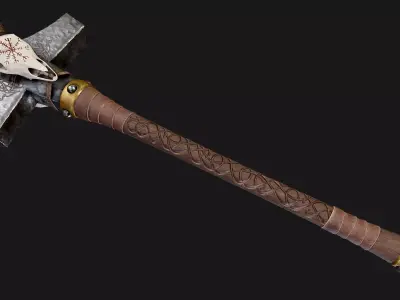 Two Handed Mjolnir Low-poly 3D model
