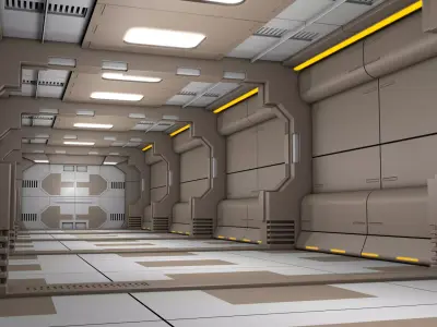 Sci Fi Corridor Room 3D model buy