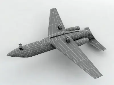  Hawker 800XP Jet Aircraft Low-poly 3D model
