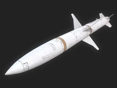 Missile AGM-88 HARM Low-poly 3D model