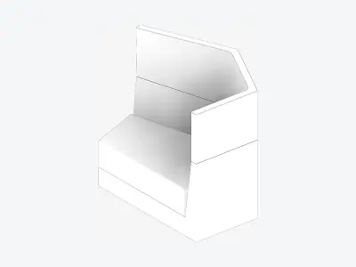 Furniture - Seating - Contemporary - Scoop - Medium Back - Right Low-poly 3D model