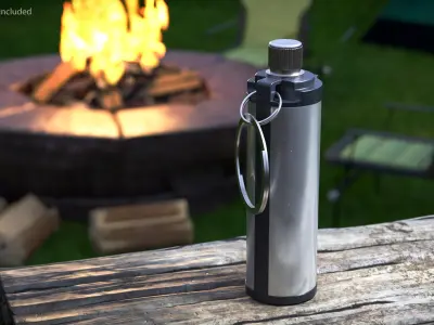 Permanent Keychain Flint Lighter Steel 3D model