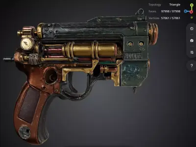 Steampunk Pistol 3D model purchase