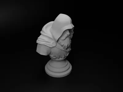 Fantasy Mage Warrior Bust Chess 3D print model buy