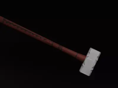 Low Poly Hammer  Game Ready Blender Unity Unreal Low-poly 3D model