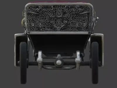 Gothic Skull Brass Era Car 3D Model Low-poly 3D model