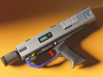 Sci-fi Swat Pistol PBR Low-poly 3D model