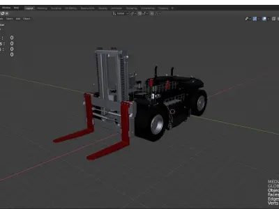 industrial heavy forklift  3D model