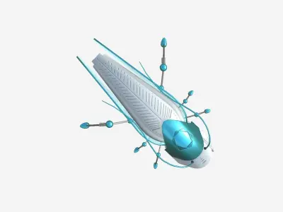Insect Robot F04 White Blue - SciFi Character Design Low-poly 3D model