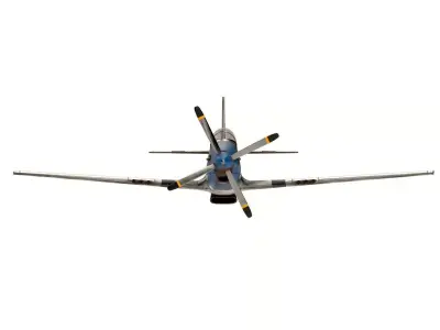 American P-51 Mustang WW2 Fighter Low-poly 3D model