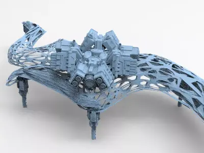 Alien Hybrid base design Exterior 4 3D model