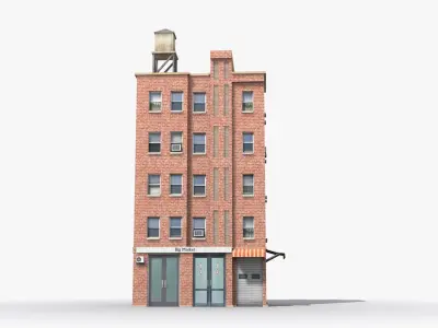 Apartment Building x25 Low-poly 3D model