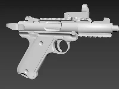 RUGER TACTICAL PISTOL Low-poly 3D model