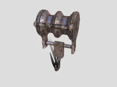 Rusty Beam Hook Prop Low-poly 3D model