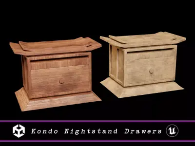 Kondo Nightstand Drawer  Low-poly 3D model