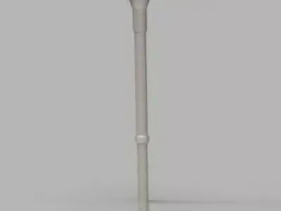 Morningstar metal pole with spikes 3D model