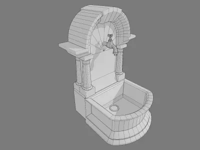Fountain Type 2 Low-poly 3D model