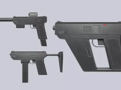 Minimal gun collection 3D Model Pack