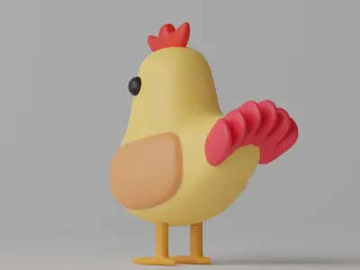 Cartoon Lovely Chicken 3D model purchase