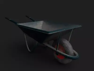 FREE Wheelbarrow Low Poly Model PBR Free low-poly 3D model