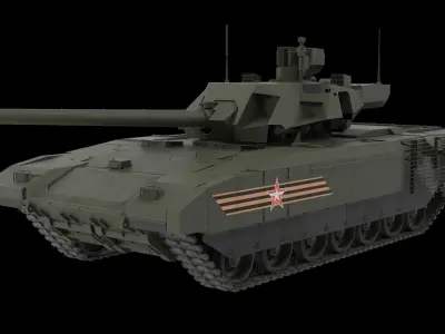 T-14 Armata Green Clean Low-poly 3D model