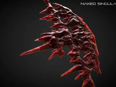 Frozen Halberd Medieval dark fantasy weapon Low-poly 3D model