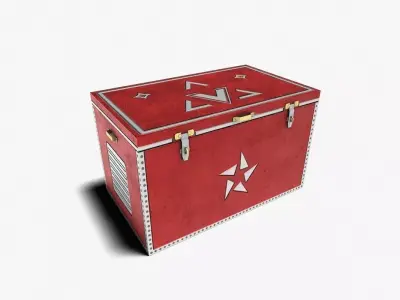 Trunk box with stars Low-poly 3D model