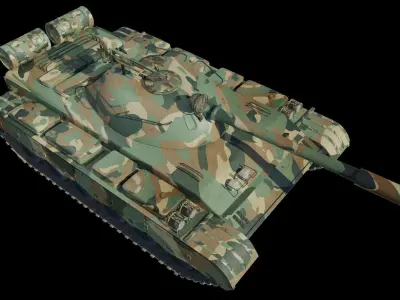 T-69 Tank Low-poly 3D model