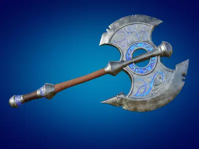 Weapon Axe ice crusher PBR low-poly game ready Low-poly 3D model