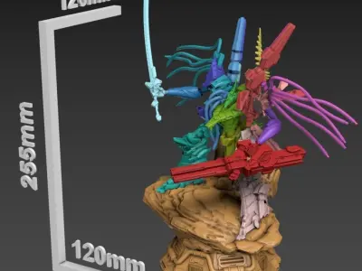 Wired Mech Static 100mm Set 3D print model