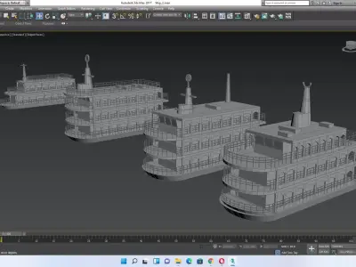 Bangladeshi launch Low-poly 3D model