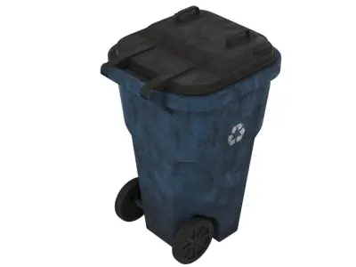 Garbage Container 1 Textured Old 3D model