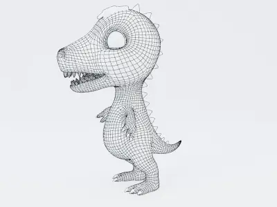 Cartoon dino  rigged 3D model