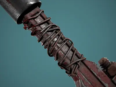Post apocalyptic weapon Low-poly 3D model