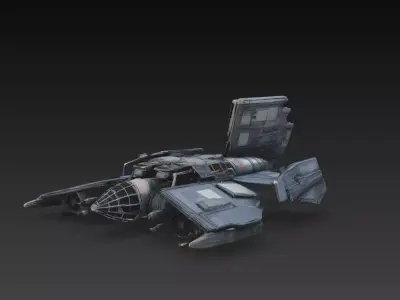 Sci-Fi Military Dropship Spacecraft 3D Print STL 3D print model