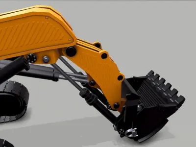 Industrial Vehicle Excavator PBR Low-poly 3D model